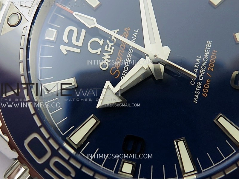 Planet Ocean 43.5mm Blue Ceramic Bezel SS SCF 1:1 Best Edition Blue Dial on SS Bracelet A8900